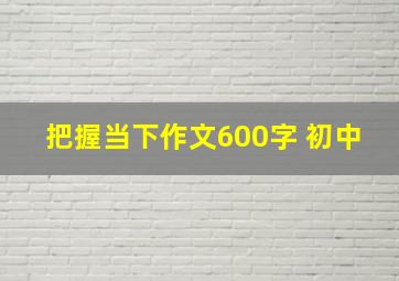 把握当下作文600字 初中